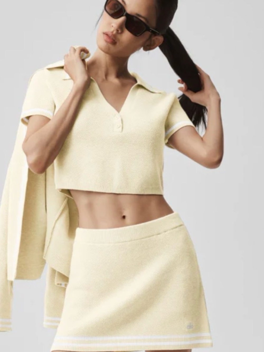 Alo Tennis Club Knit Top & Skirt Set
